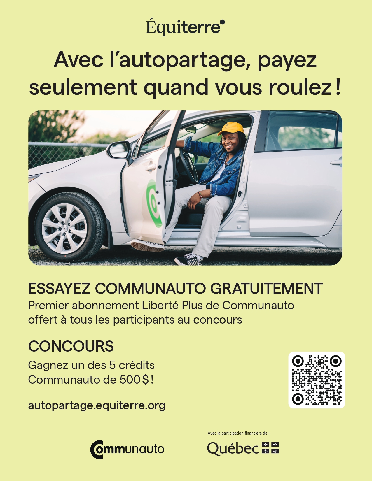 Essayez gratuitement l'autopartage!